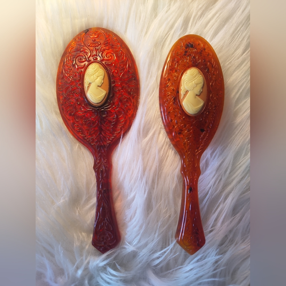 Vintage Avon Cameo Mirror And Brush Set
